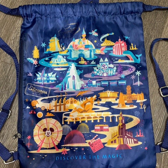 Vintage Disneyland California Adventure Drawstring Backpack - Picture 1 of 6